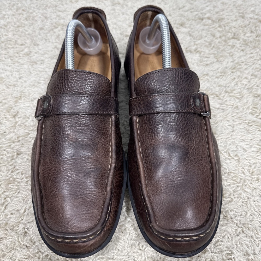 Johnston & Murphy Cort Bit Brown leather Slip On Driving Loafer Moccasin Sz 9.5M